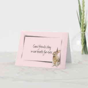 Rabbit Pet Loss Sympathy on Pink Card
