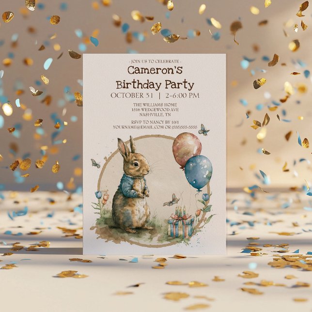 Rabbit Peter Birthday Party Invitation (Creator Uploaded)