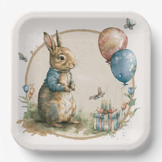 Rabbit Peter party Paper Plates (Front)