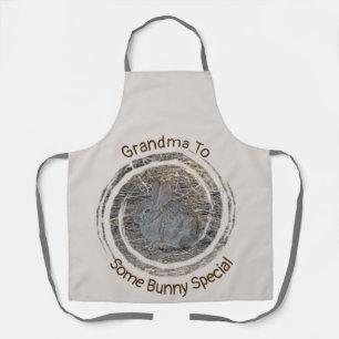 Rabbit Photo Grandma Some Bunny Special Pun Apron