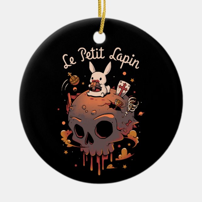 Rabbit Planet - White Bunny Prince Ceramic Ornament (Front)