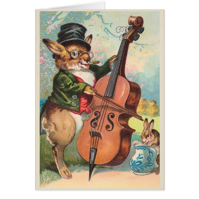 "Rabbit Playing the Cello" Vintage (Front)