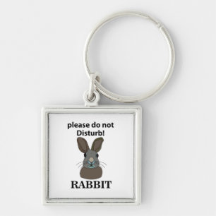 Rabbit Please Do Not Disturb Funny Rabbit Keychain
