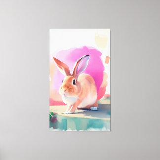 Rabbit Portrait 062 Stretched canvas print
