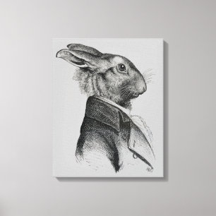 Rabbit Portrait Profile Canvas Print