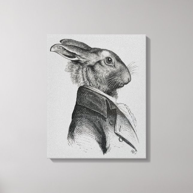 Rabbit Portrait Profile Canvas Print (Front)