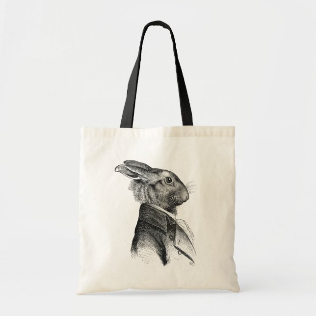 Rabbit Portrait Profile Tote Bag (Front)