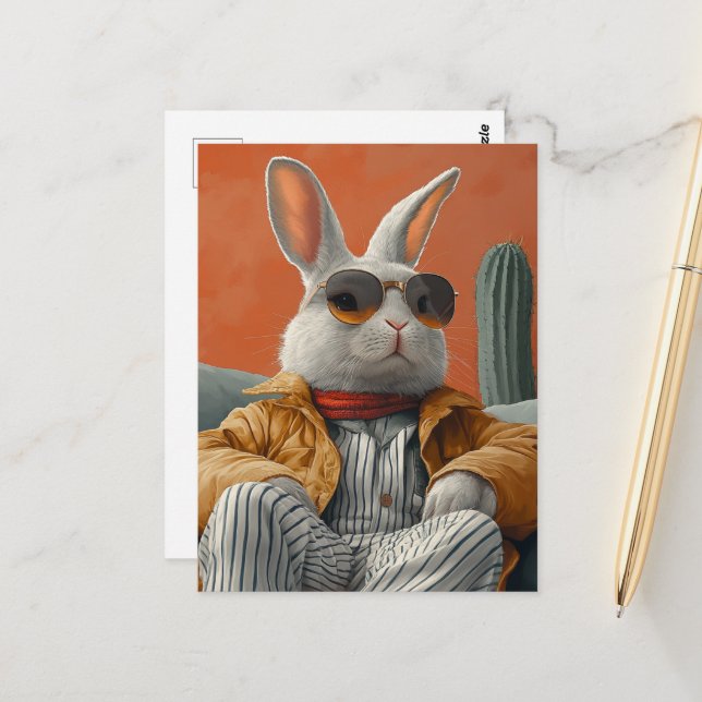 Rabbit Postcard (Front/Back In Situ)