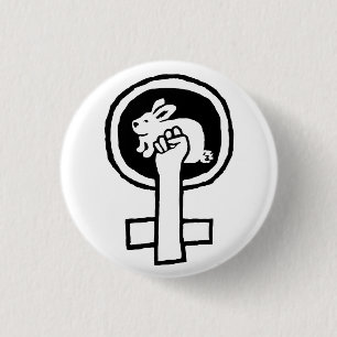 Rabbit Power! Official Susan Ash-Lee Products 1 Inch Round Button