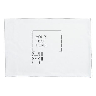 Rabbit Protest Sign / Customizable ASCII Text Art Pillowcase