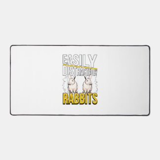 Rabbit Quote Easily Distracted By Rabbits Desk Mat