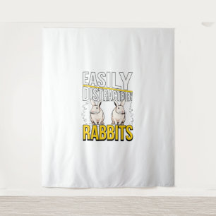 Rabbit Quote Easily Distracted By Rabbits Tapestry