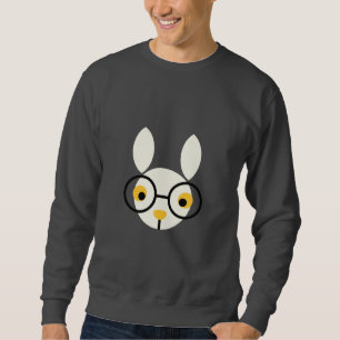 Rabbit Rabbits Bunny Head Cute Glasses Cartoon Sweatshirt