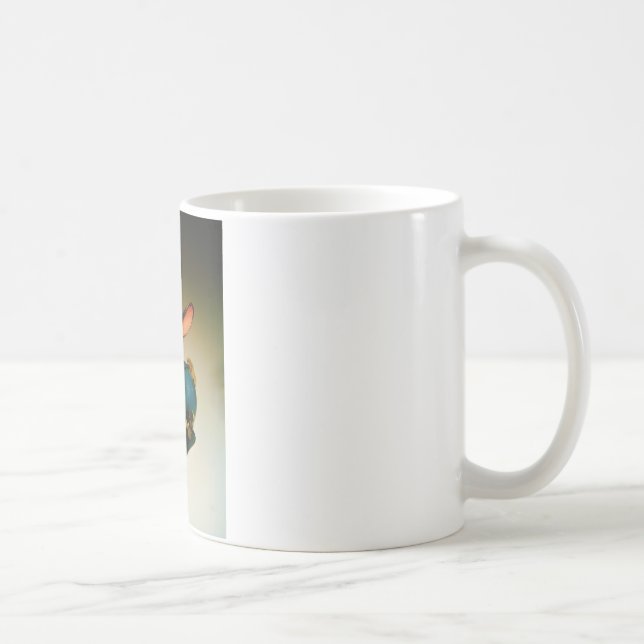 rabbit rabbits toy and easter yellow egg coffee mug (Right)
