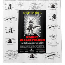RABBIT RESCUE MISSION shower curtain