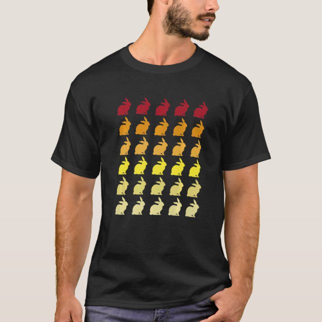 Rabbit Retro Animal Pattern   T-Shirt (Front)