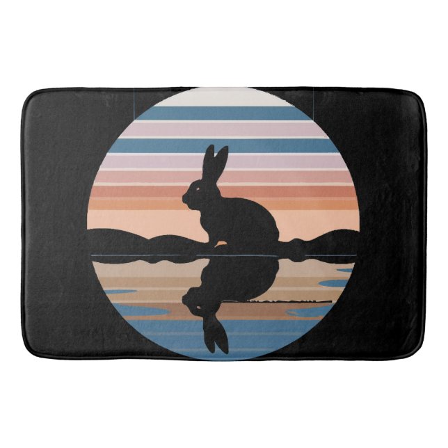 Rabbit Retro Sunset Bath Mat (Front)