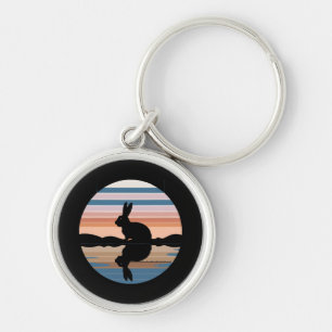 Rabbit Retro Sunset Keychain