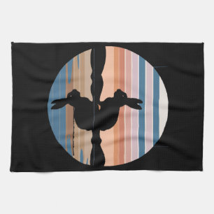 Rabbit Retro Sunset Kitchen Towel