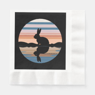 Rabbit Retro Sunset Napkin