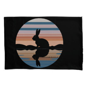 Rabbit Retro Sunset Pillowcase