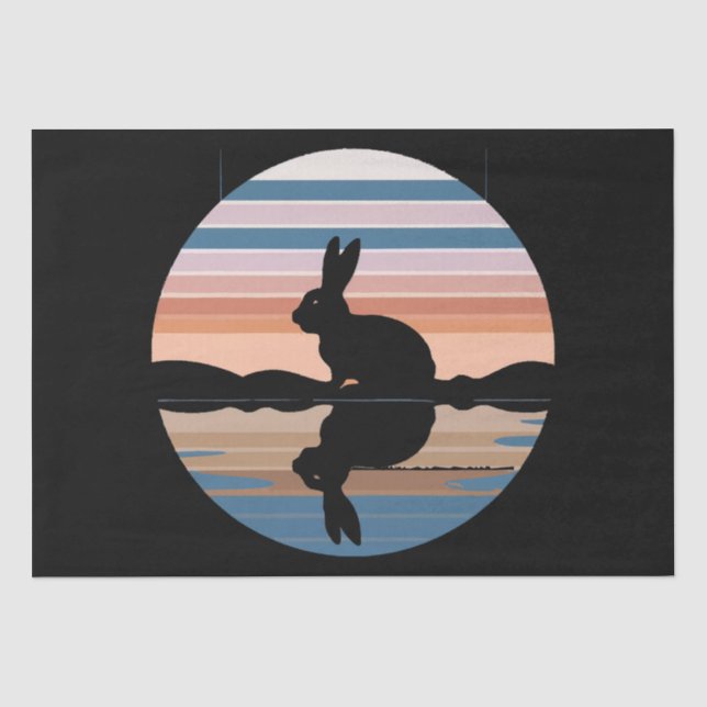 Rabbit Retro Sunset Tissue Paper (Front)