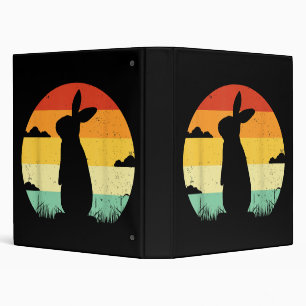 Rabbit Retro Vintage 80s Style Bunny Lover Binder
