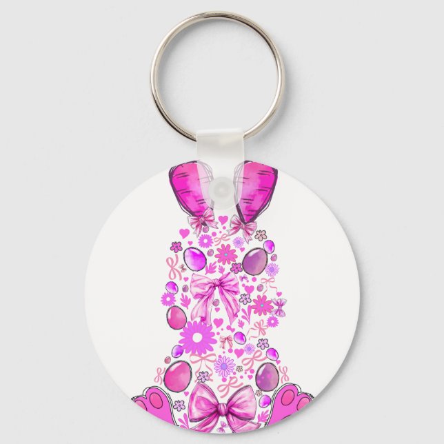 rabbit, retro, vintage keychain (Front)