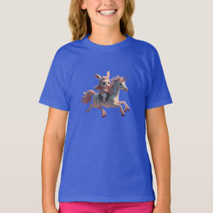 "Rabbit Rides Unicorn T-Shirt" T-Shirt