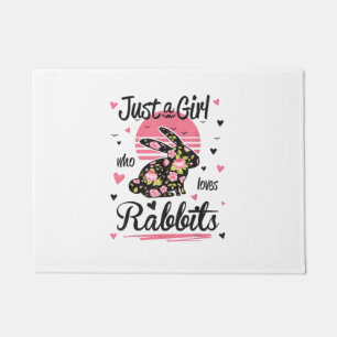 Rabbit Shirt. Just A Girl Who Loves Rabbits  Doormat