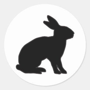 Rabbit Silhouette Classic Round Sticker