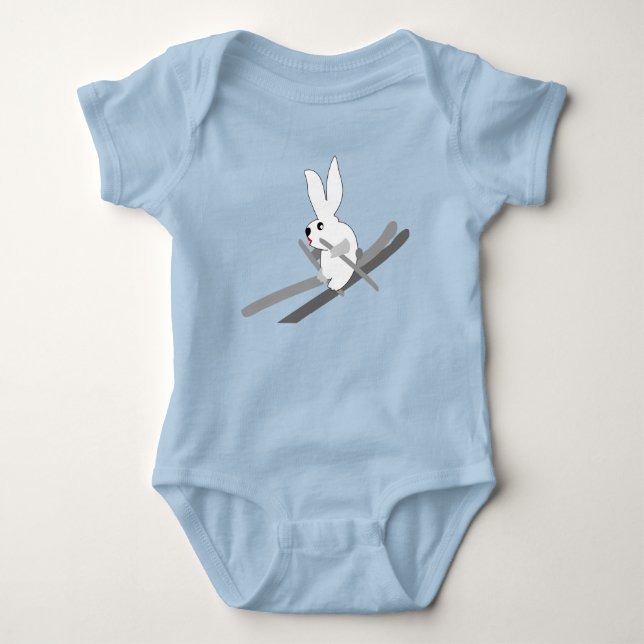 Rabbit Skier Baby Bodysuit (Front)