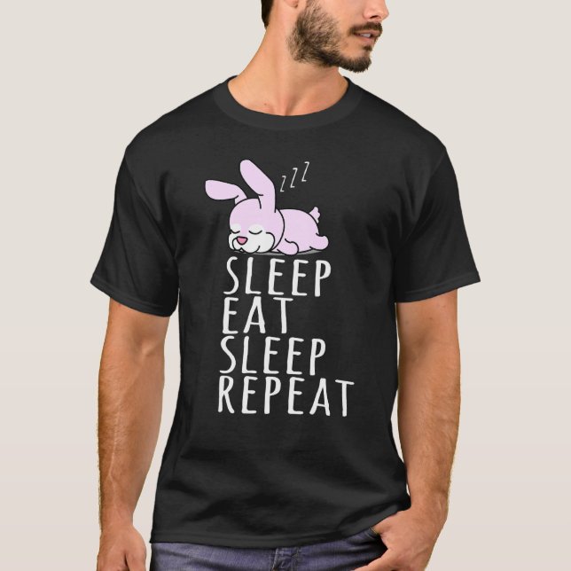 Rabbit Sleep Eat Repeat Nightie T-Shirt (Front)