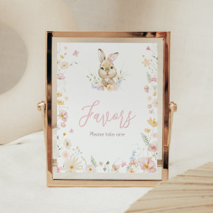 Rabbit Somebunny Baby Shower Favours Poster
