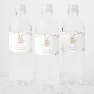 Rabbit Somebunny Baby Shower Water Bottle Label