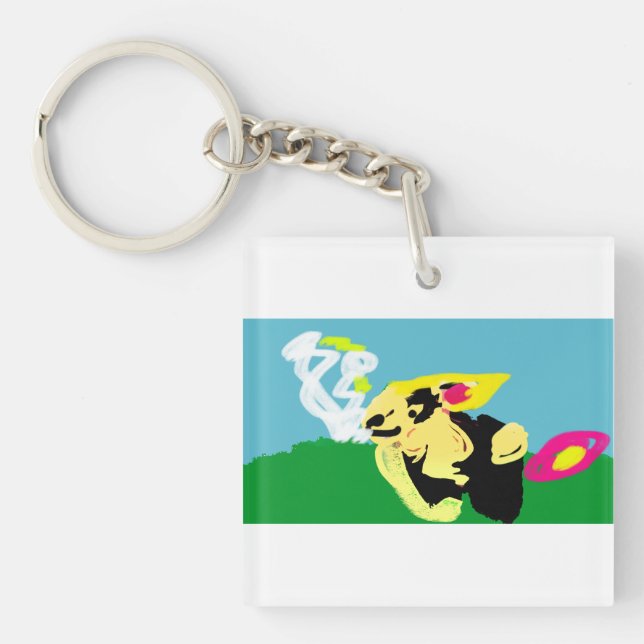 Rabbit spring   keychain (Front)