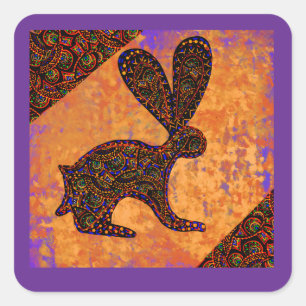 RABBIT SQUARE STICKER