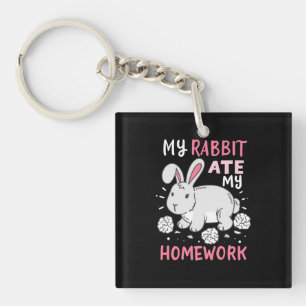 Rabbit Student Back To School Keychain