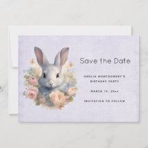 Rabbit Surrounded by Pastel Flowers Cute