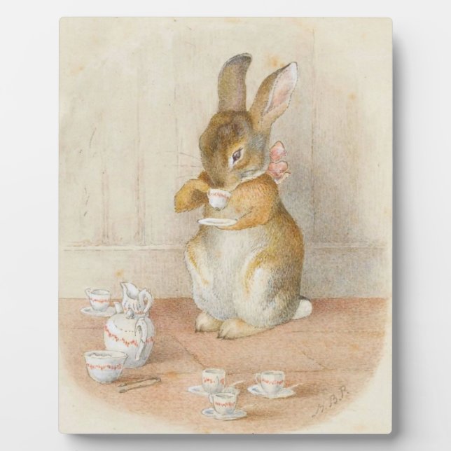 Rabbit Tea Party - Beatrix Potter Plaque (Front)