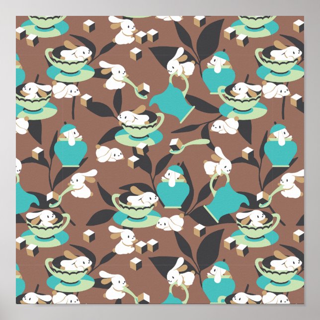 Rabbit Tea Party Pattern I Poster (Front)