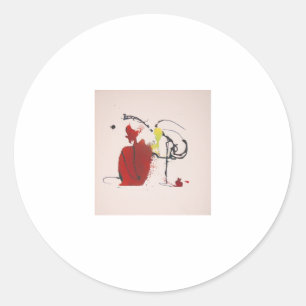 Rabbit Thatch Abstract Jeff Hankamer Artjunkhaus Classic Round Sticker