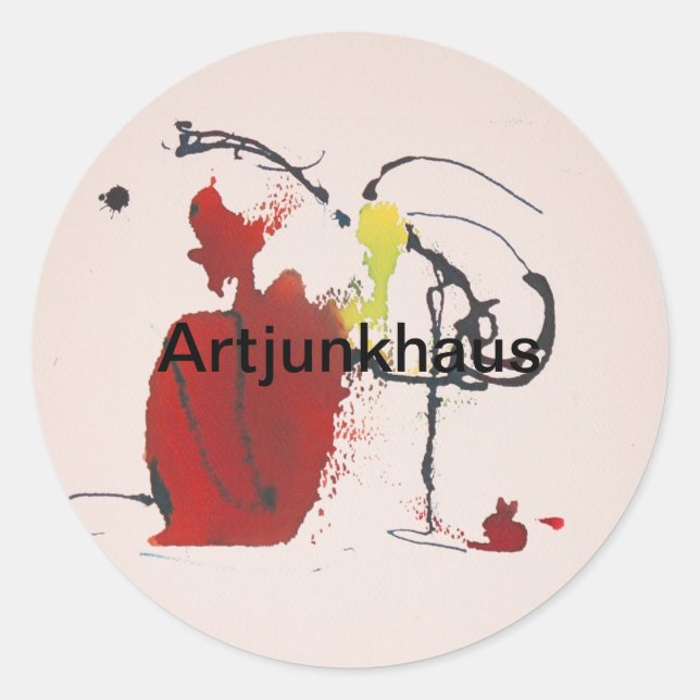 Rabbit Thatch Abstract Jeff Hankamer Artjunkhaus Classic Round Sticker (Front)