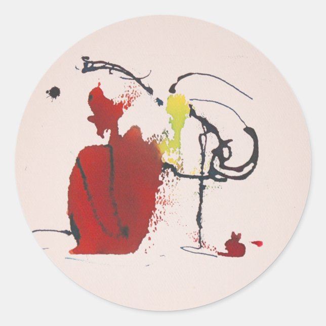 Rabbit Thatch Abstract Jeff Hankamer Artjunkhaus  Classic Round Sticker (Front)