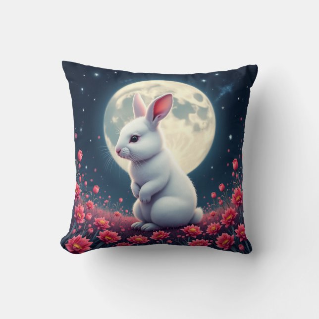 rabbit throw pillow (Front)