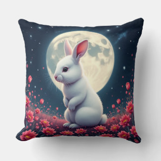 rabbit throw pillow