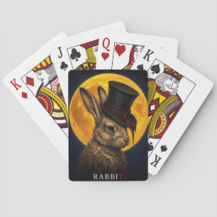 Rabbit Top Hat Gothic Surreal Playing Cards