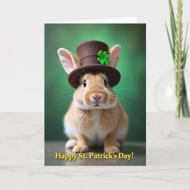 Rabbit Top Hat Spring Card (Front)