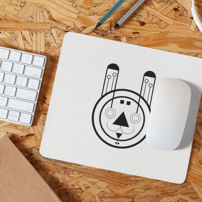 Rabbit Usagi Zodiac Sign Mouse Pad (Add a touch of zodiac charm to your desk with this sleek Usagi Rabbit mousepad.)