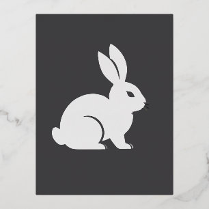 Rabbit Vector Art Animal Modern Urban City Graphic Foil Holiday Postcard
